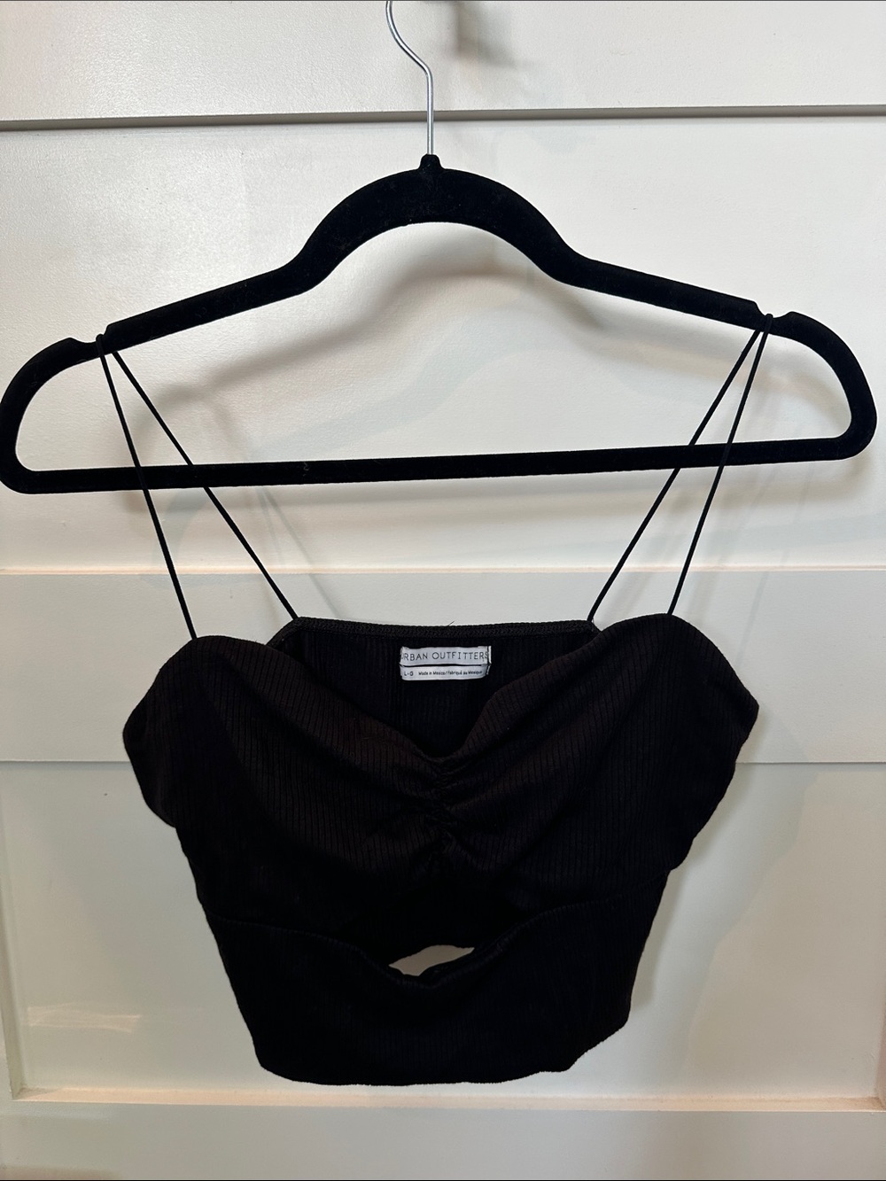Urban Outfitters Black Ruched Cutout Cami